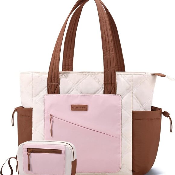 Fashion Meets Function: Quilted Tote Bag with Luggage Strap for Women on-the-Go - Picture 1 of 2